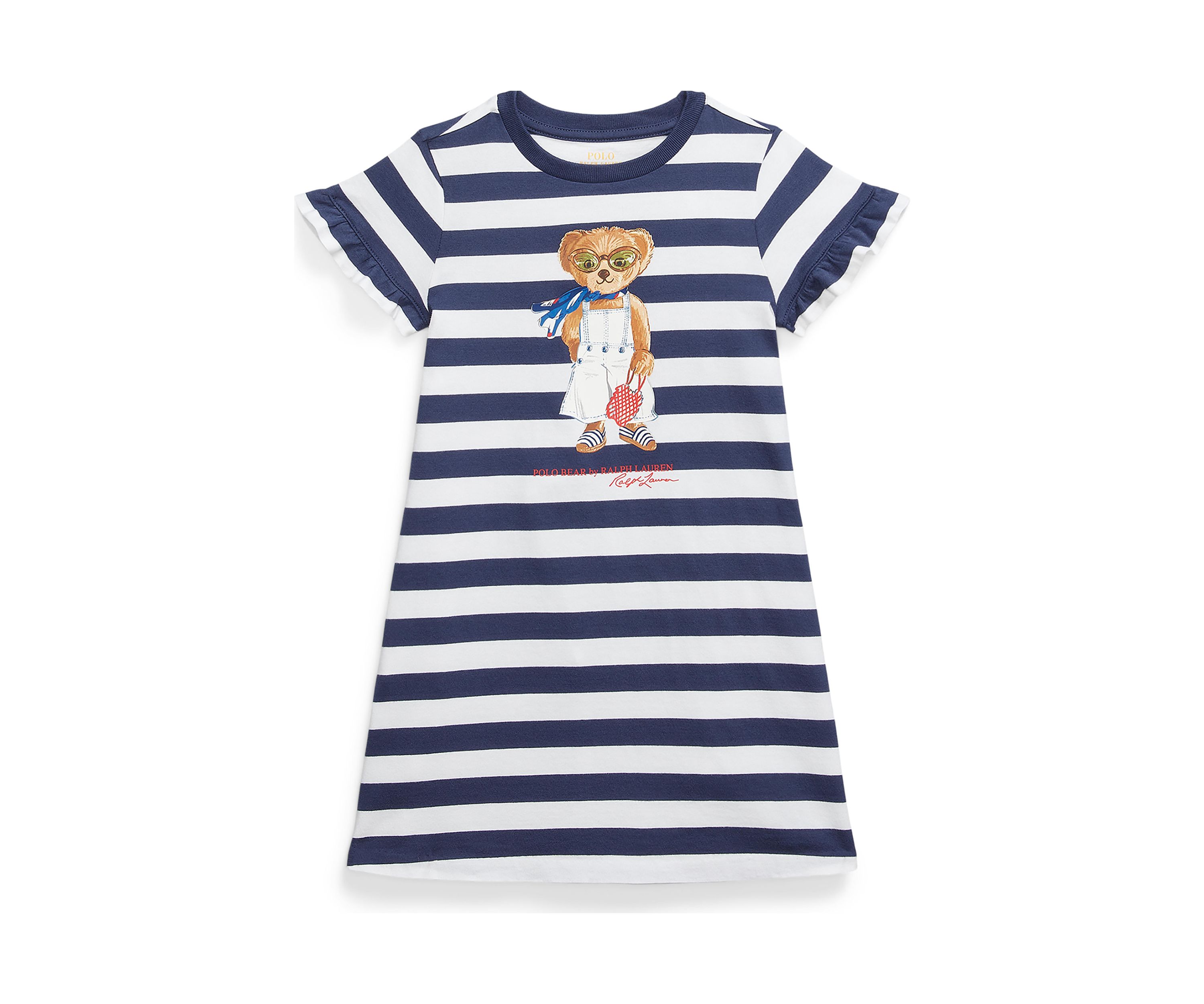 Girls 2-6x Striped Polo Bear Cotton T-Shirt Dress