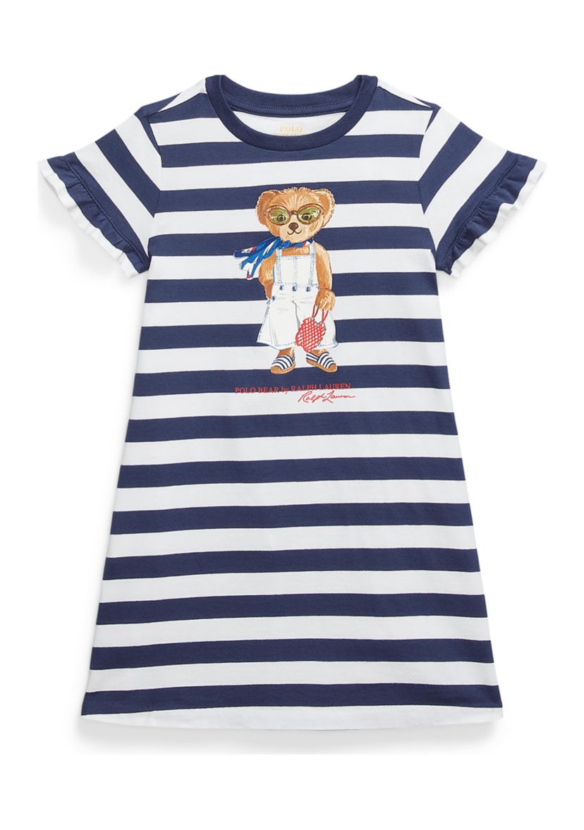 Girls 2-6x Striped Polo Bear Cotton T-Shirt Dress