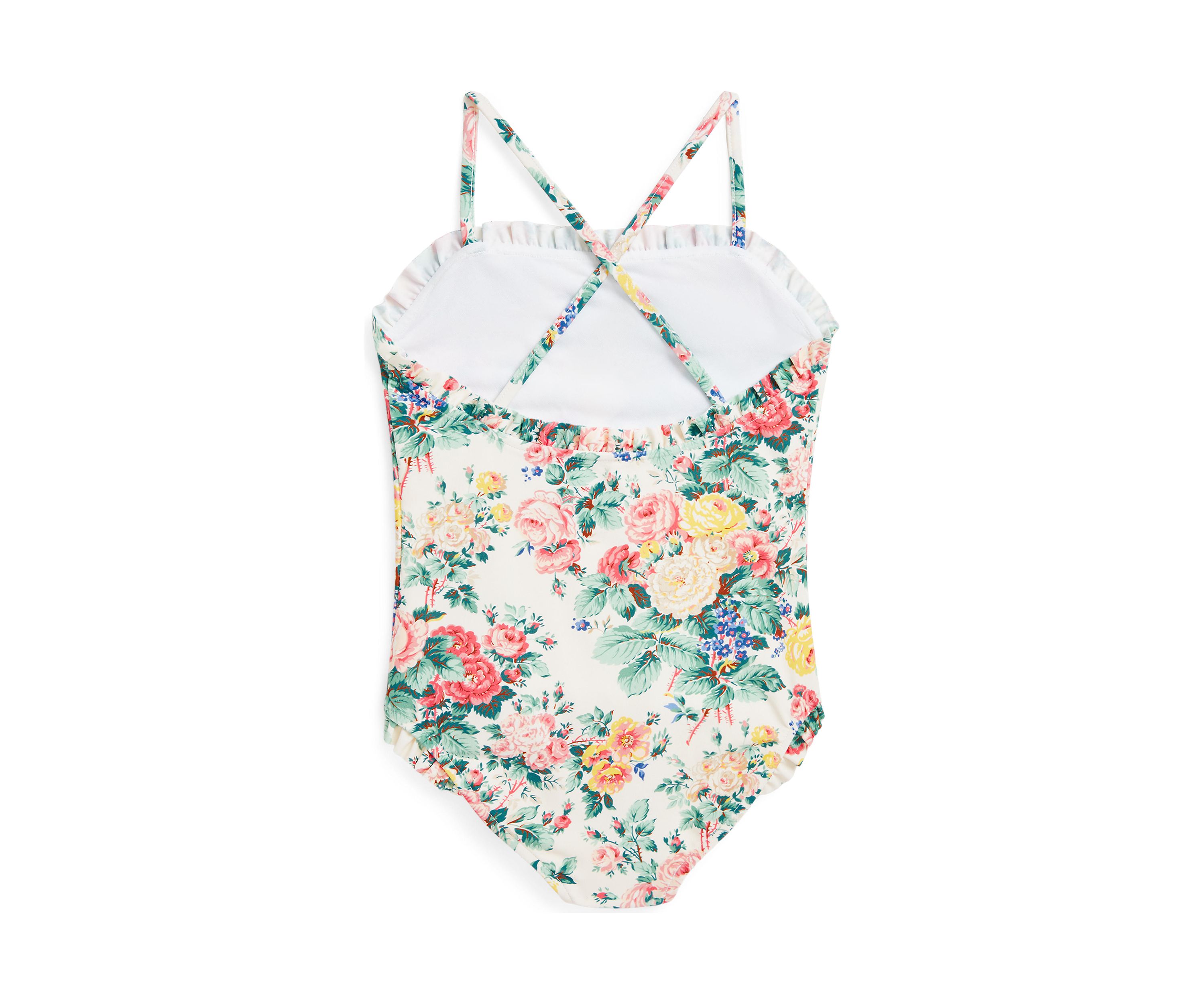 Girls 2-6x Floral Ruffled One Piece Swimsuit