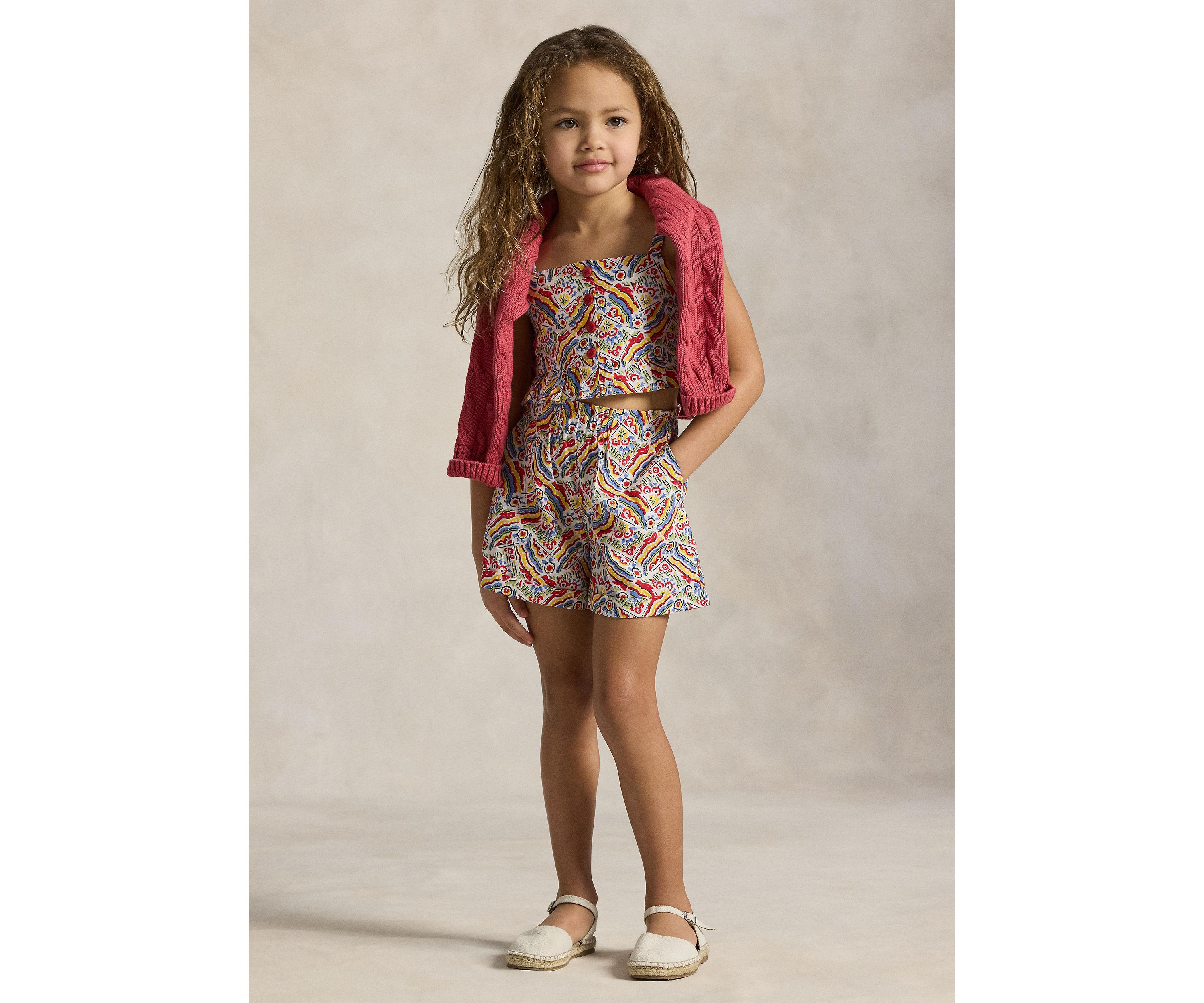 Girls 2-6x Riviera Print Cotton Top and Short Set