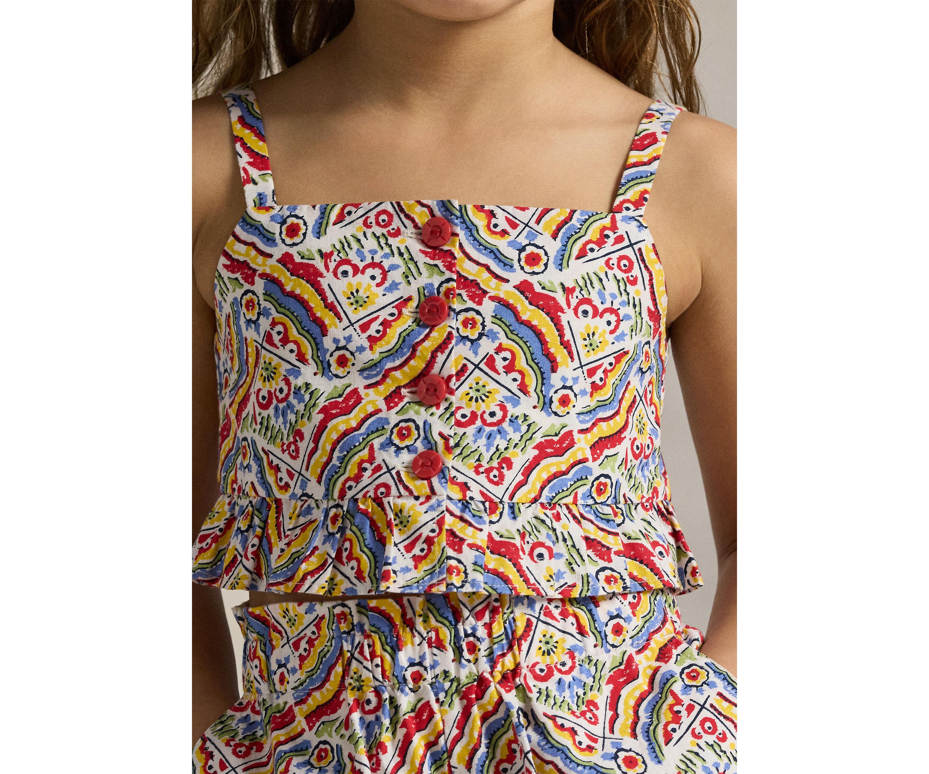 Girls 2-6x Riviera Print Cotton Top and Short Set