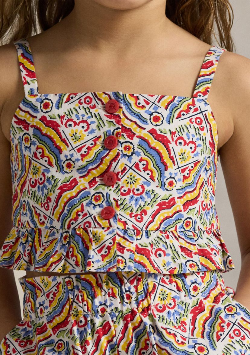 Girls 2-6x Riviera Print Cotton Top and Short Set