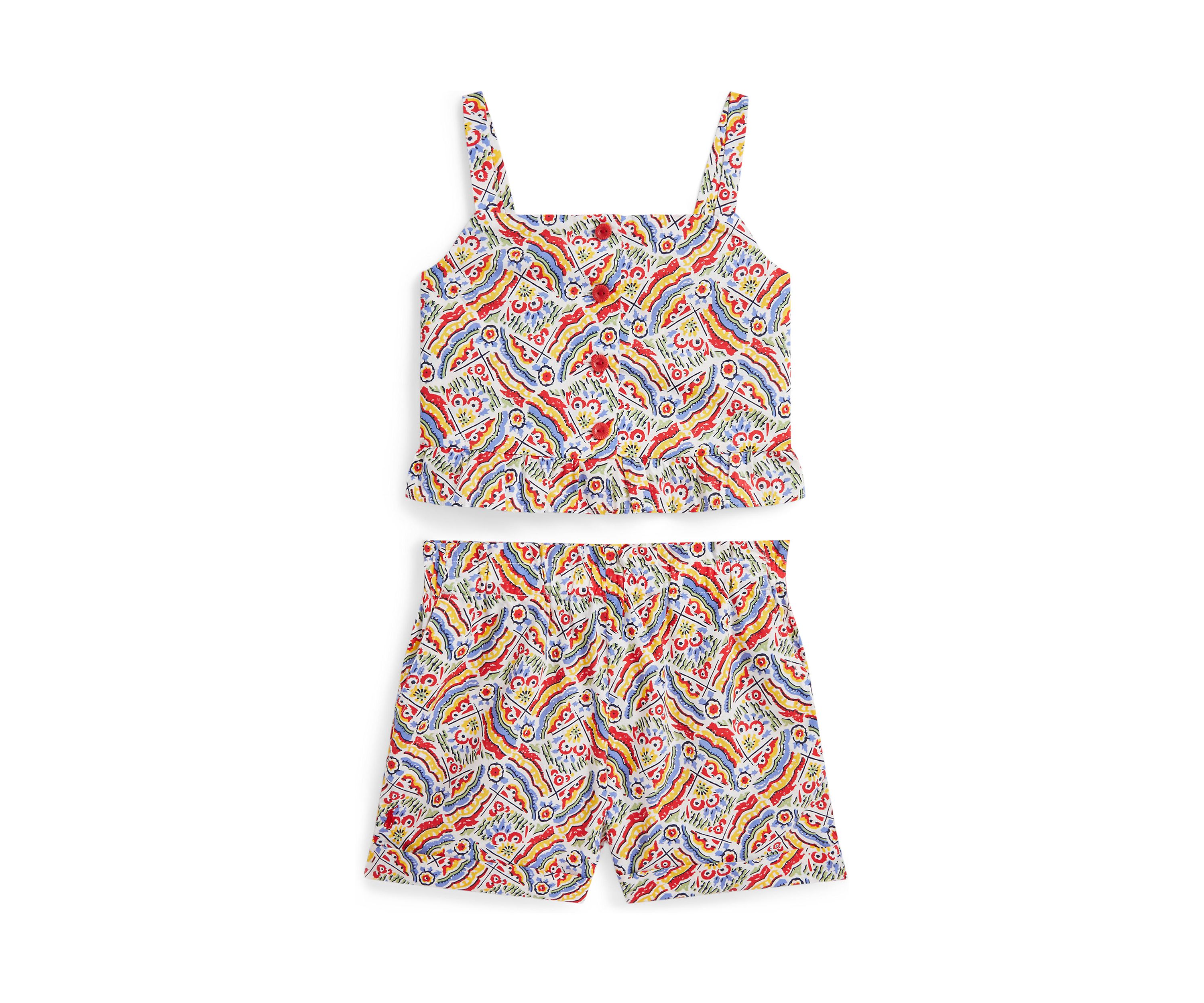 Girls 2-6x Riviera Print Cotton Top and Short Set