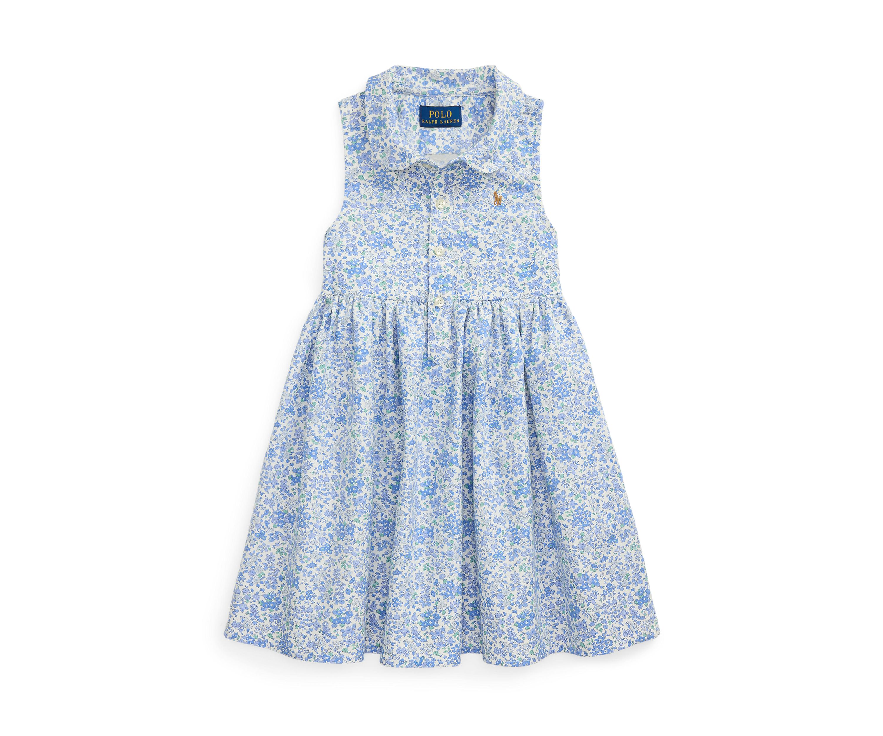Girls 2-6x Floral Cotton Oxford Shirtdress