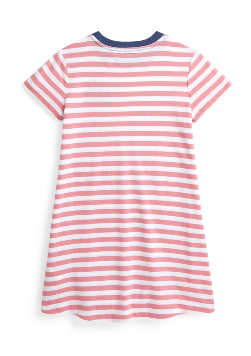 Girls 2-6x Striped Logo Cotton Jersey Dress