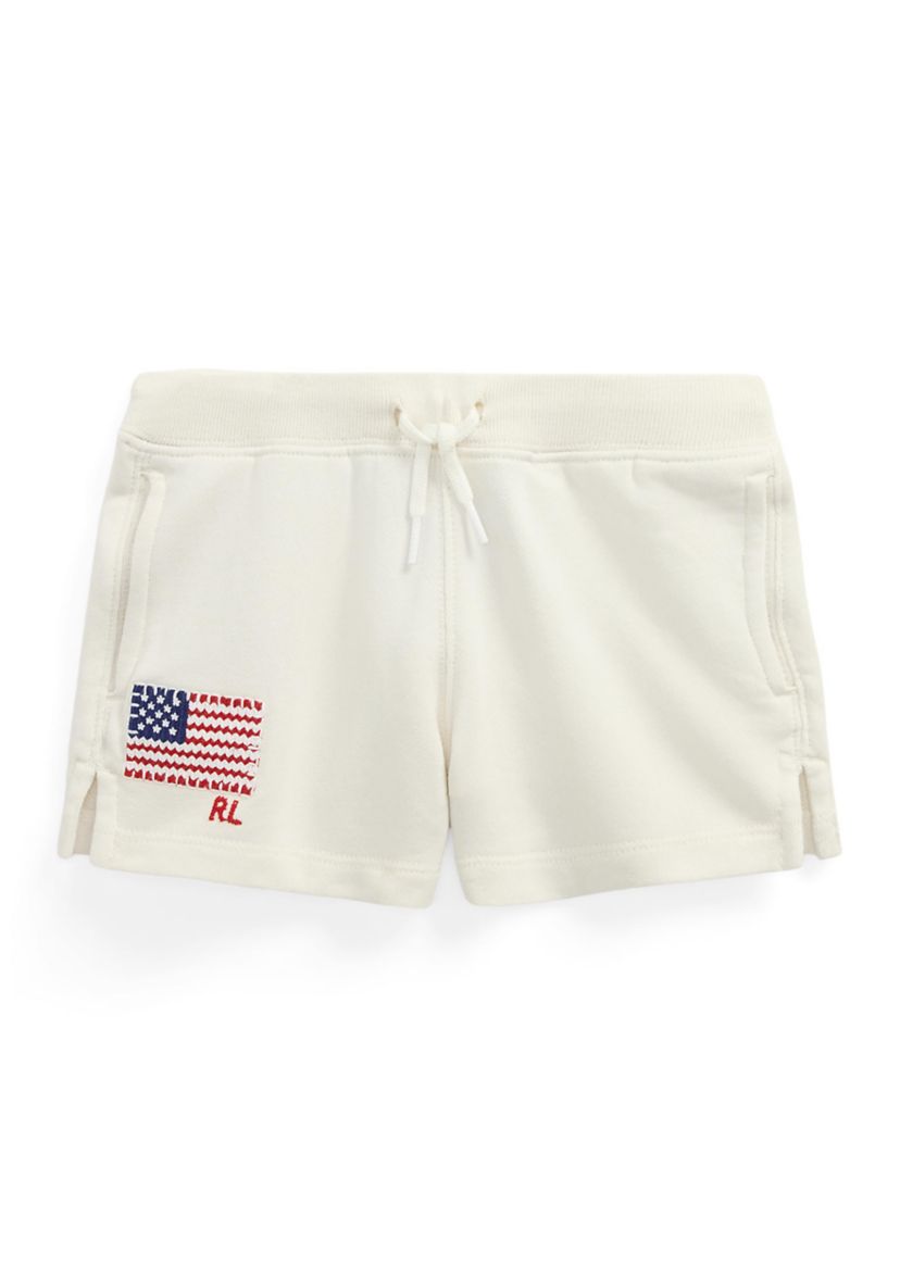 Girls 2-6x Flag-Appliqué French Terry Shorts