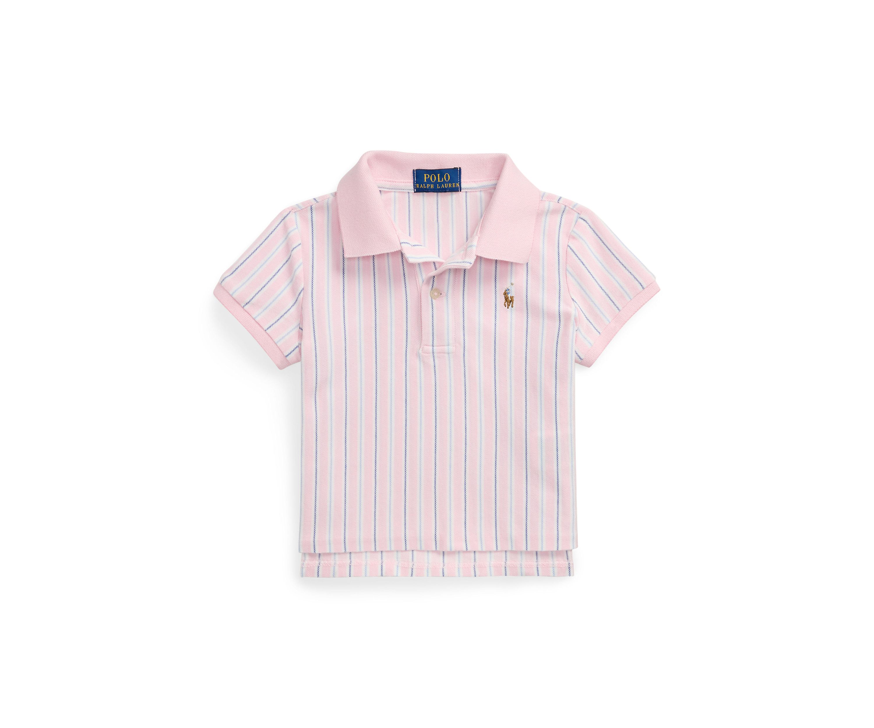 Girls 2-6x Striped Oxford Mesh Boxy Polo Shirt
