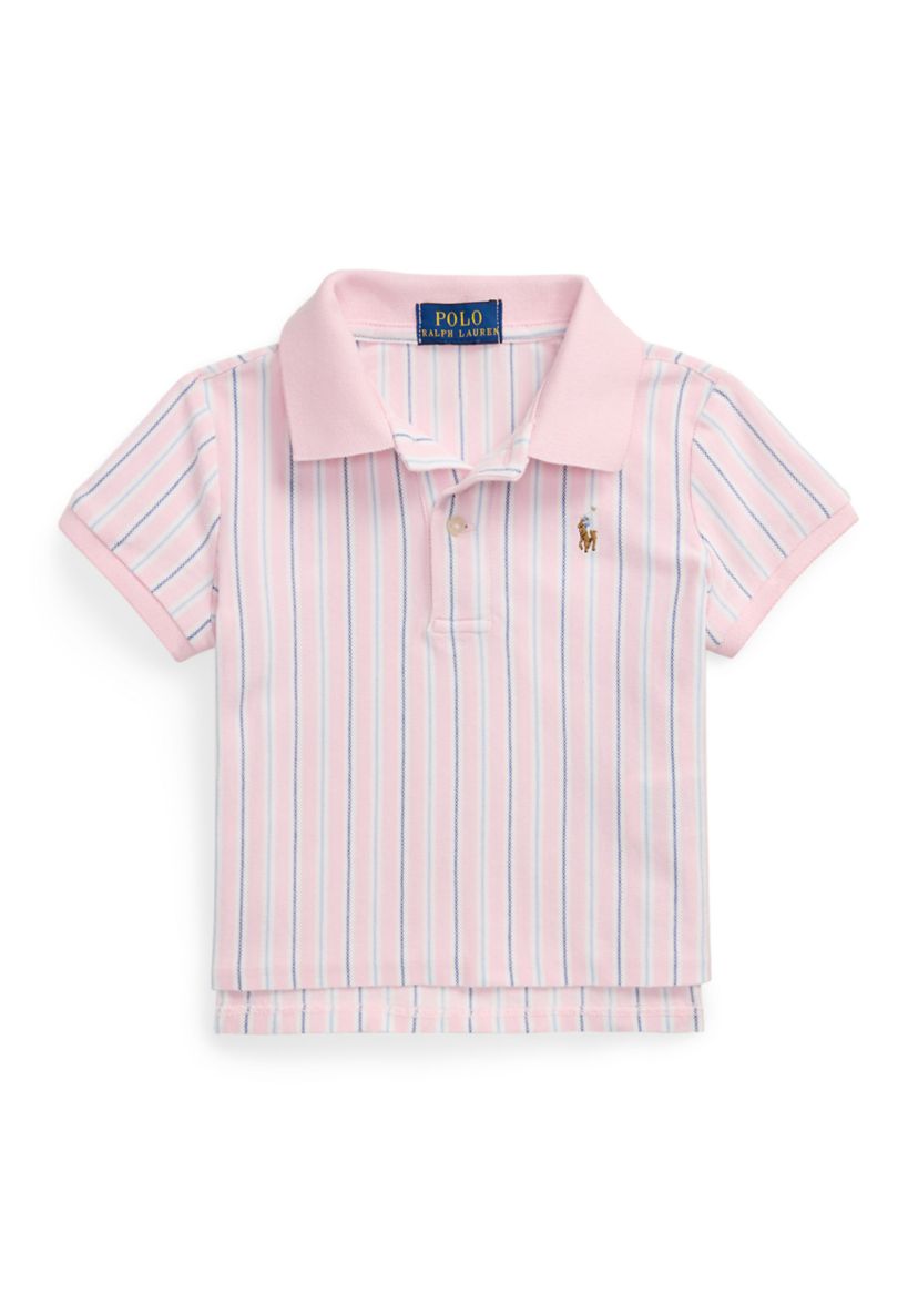 Girls 2-6x Striped Oxford Mesh Boxy Polo Shirt