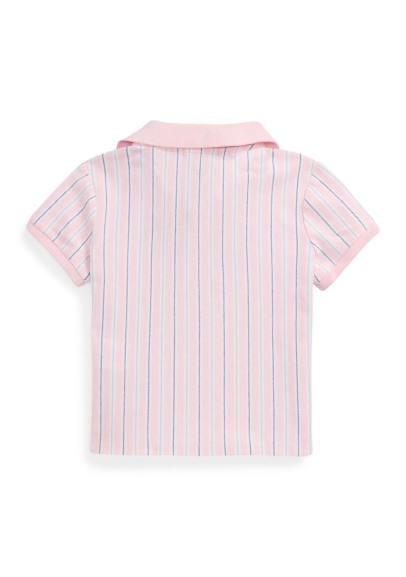 Girls 2-6x Striped Oxford Mesh Boxy Polo Shirt