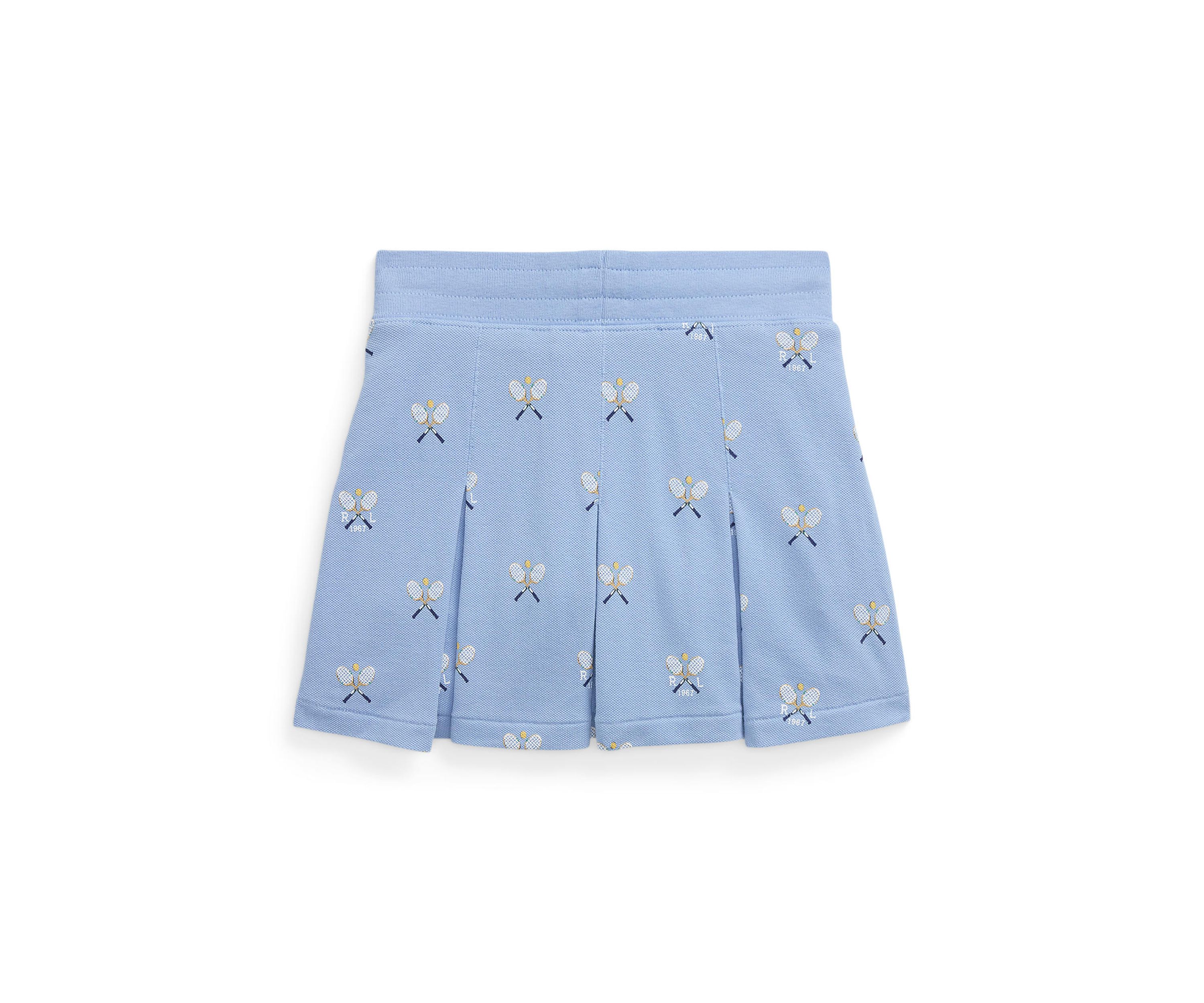 Girls 2-6x Tennis-Print Stretch Mesh Skort