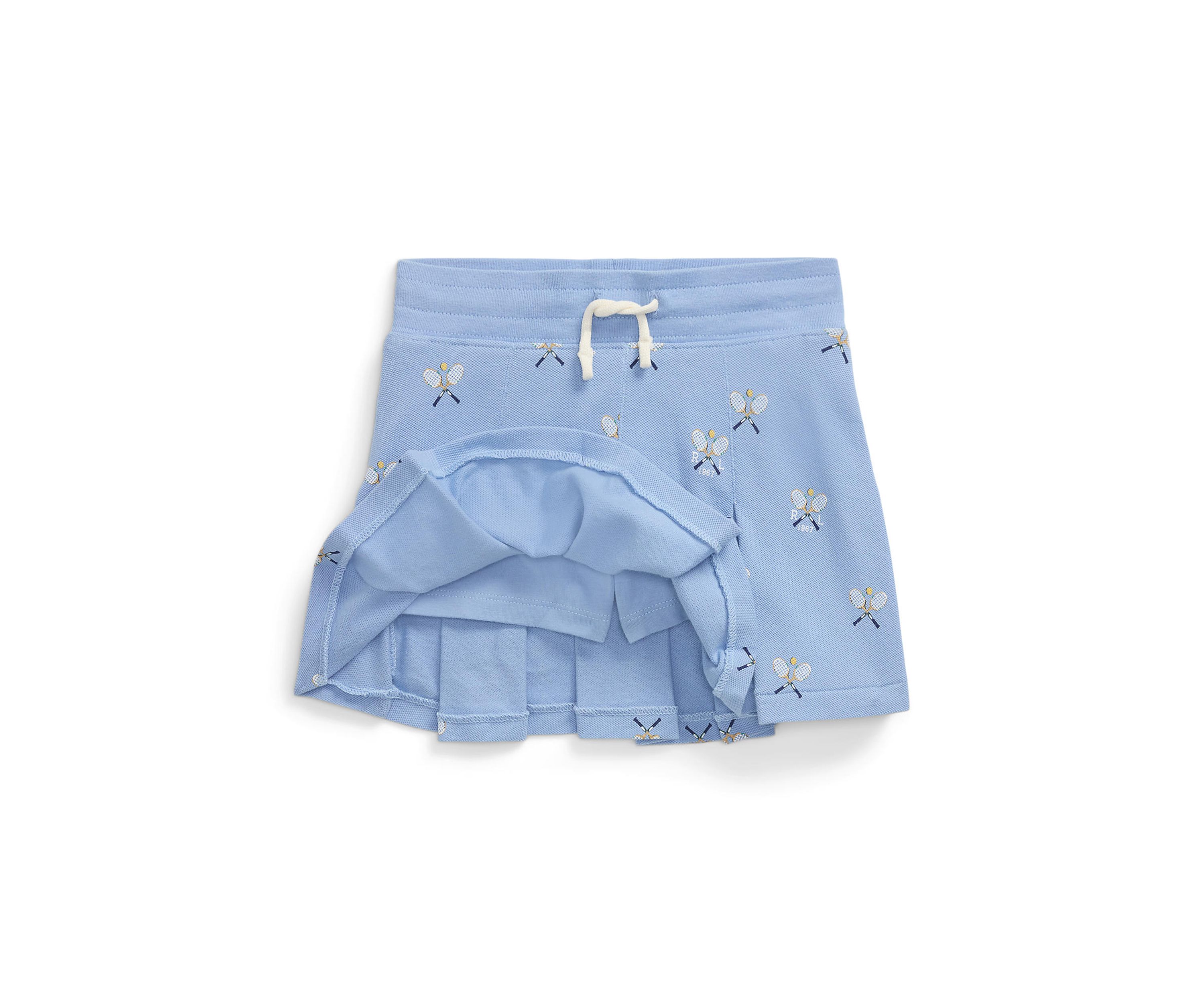 Girls 2-6x Tennis-Print Stretch Mesh Skort