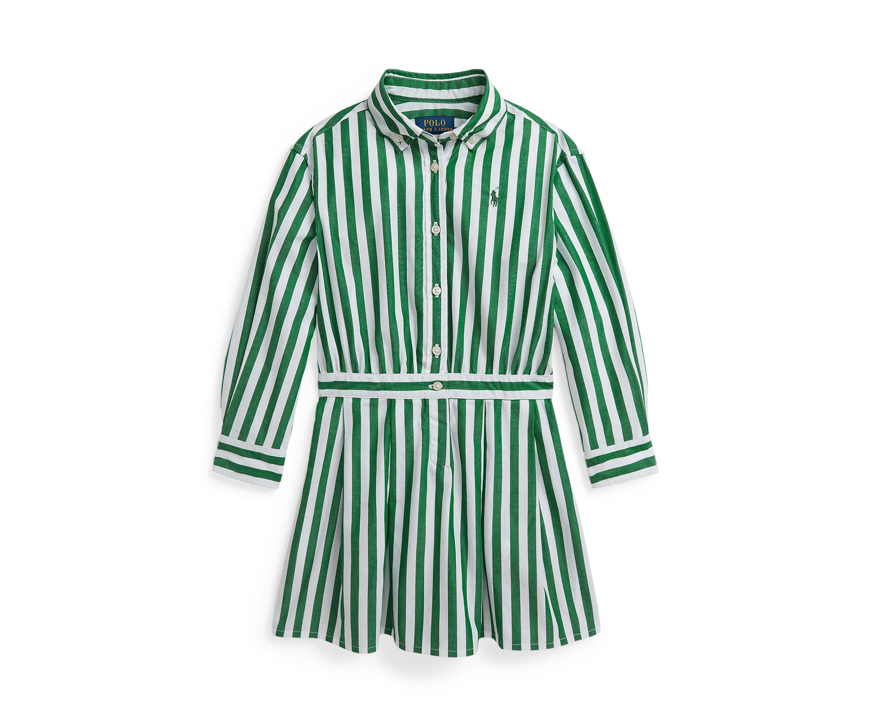 Girls 2-6x Striped Cotton Poplin Shirtdress