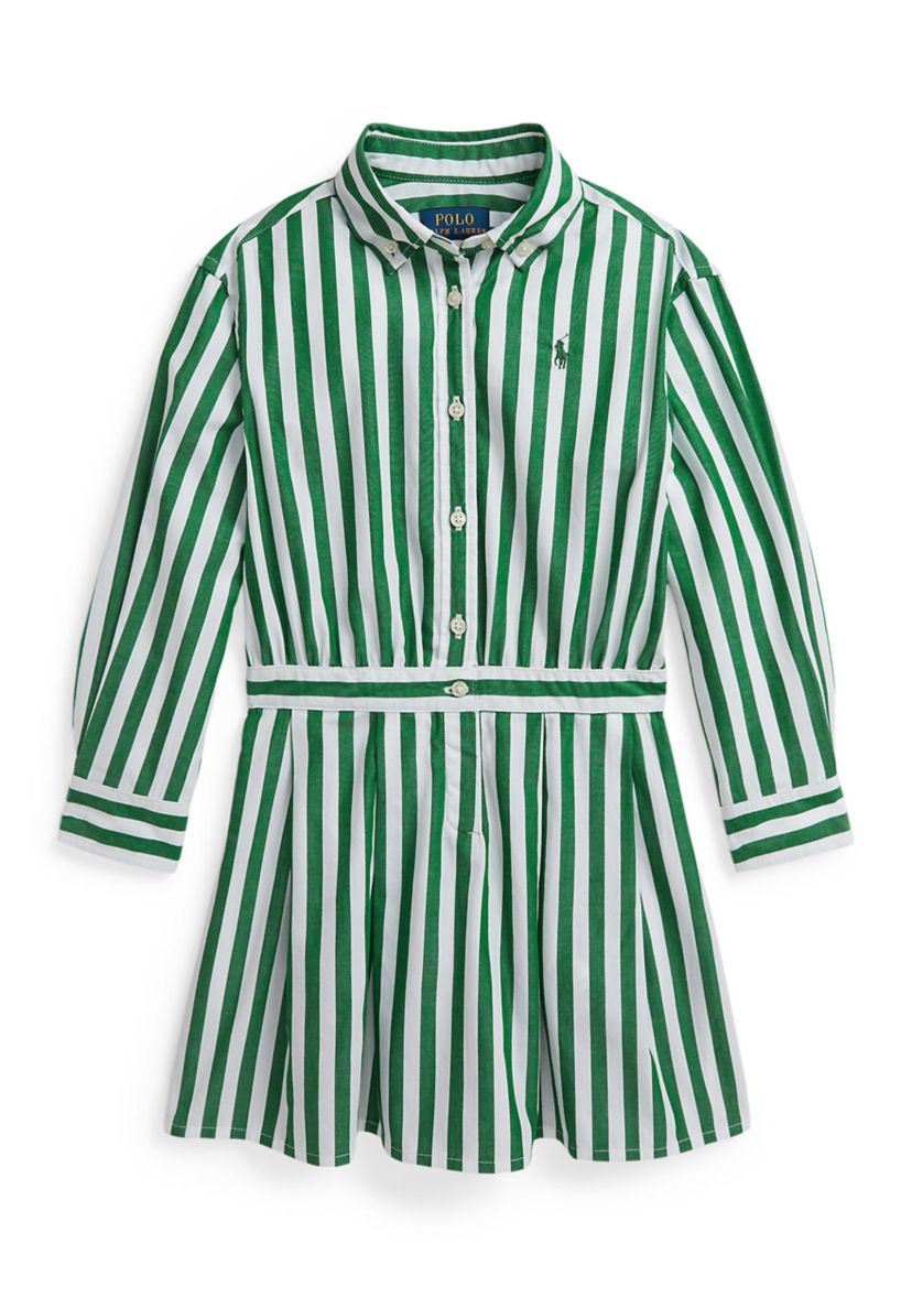 Girls 2-6x Striped Cotton Poplin Shirtdress