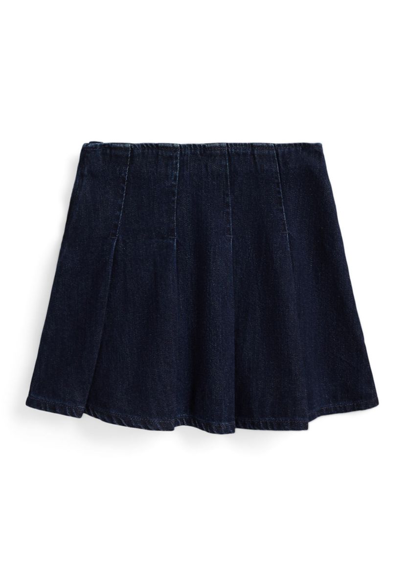 Girls 2-6x Pleated Cotton Denim Skirt