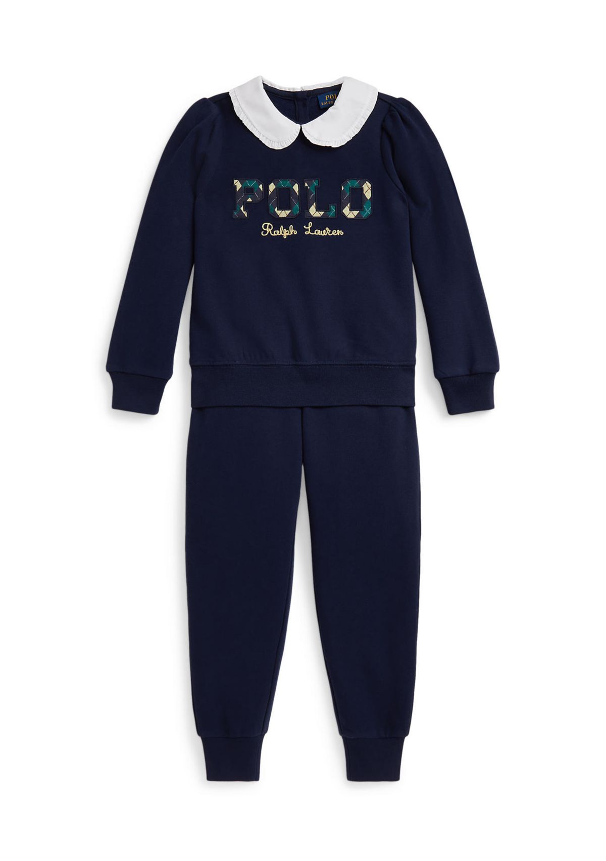 Girls 2-6x Argyle Logo Fleece Sweatshirt & Pants Set