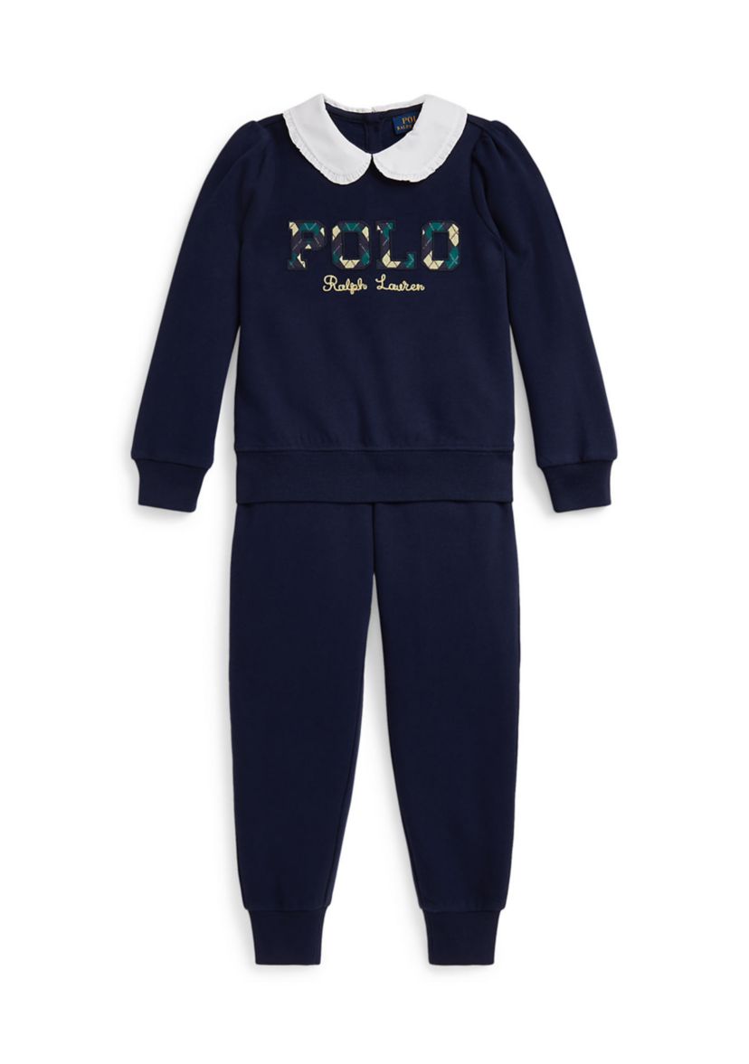 Girls 2-6x Argyle Logo Fleece Sweatshirt & Pants Set