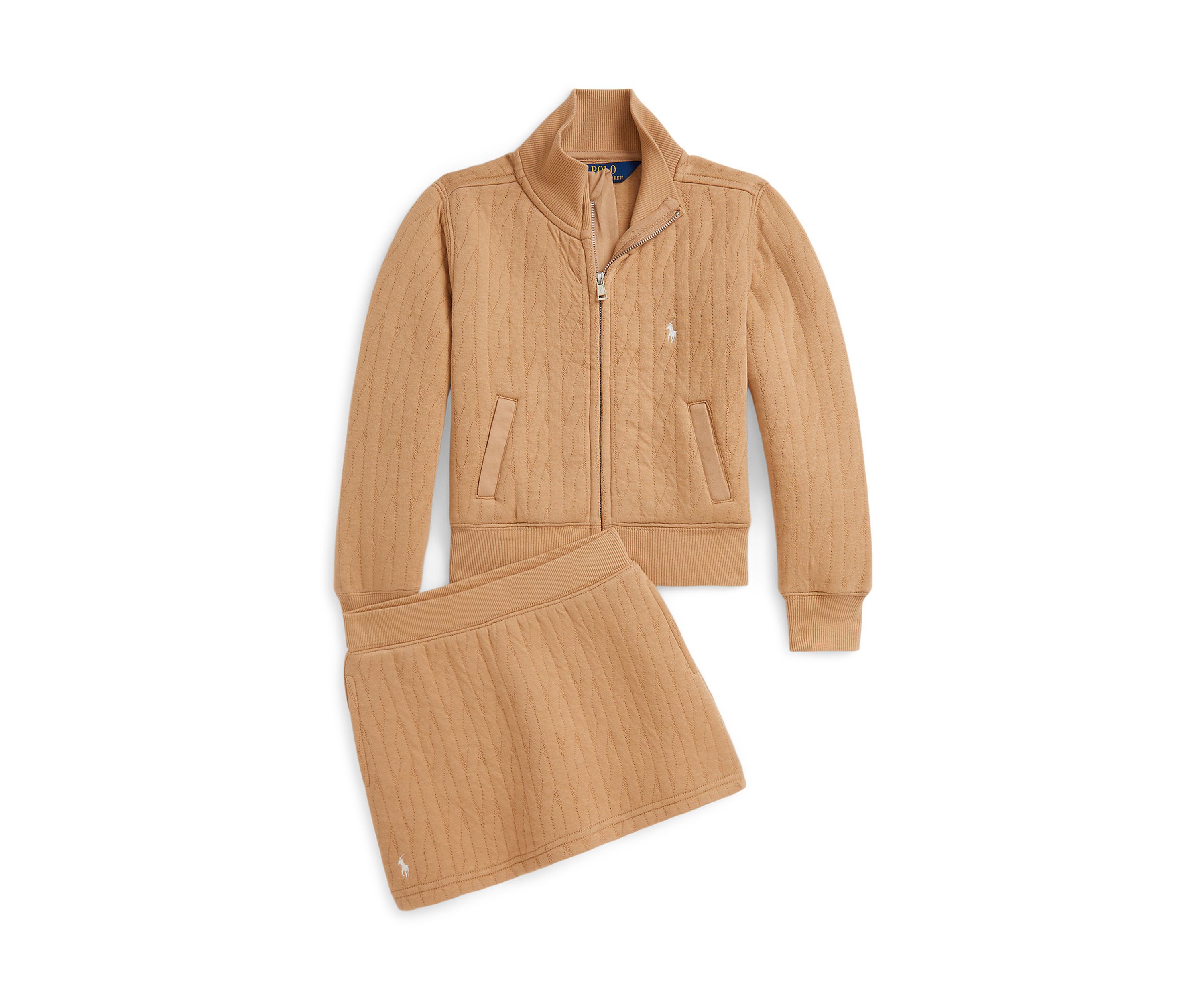 Girls 2-6x Quilted Cable-Motif Jacket