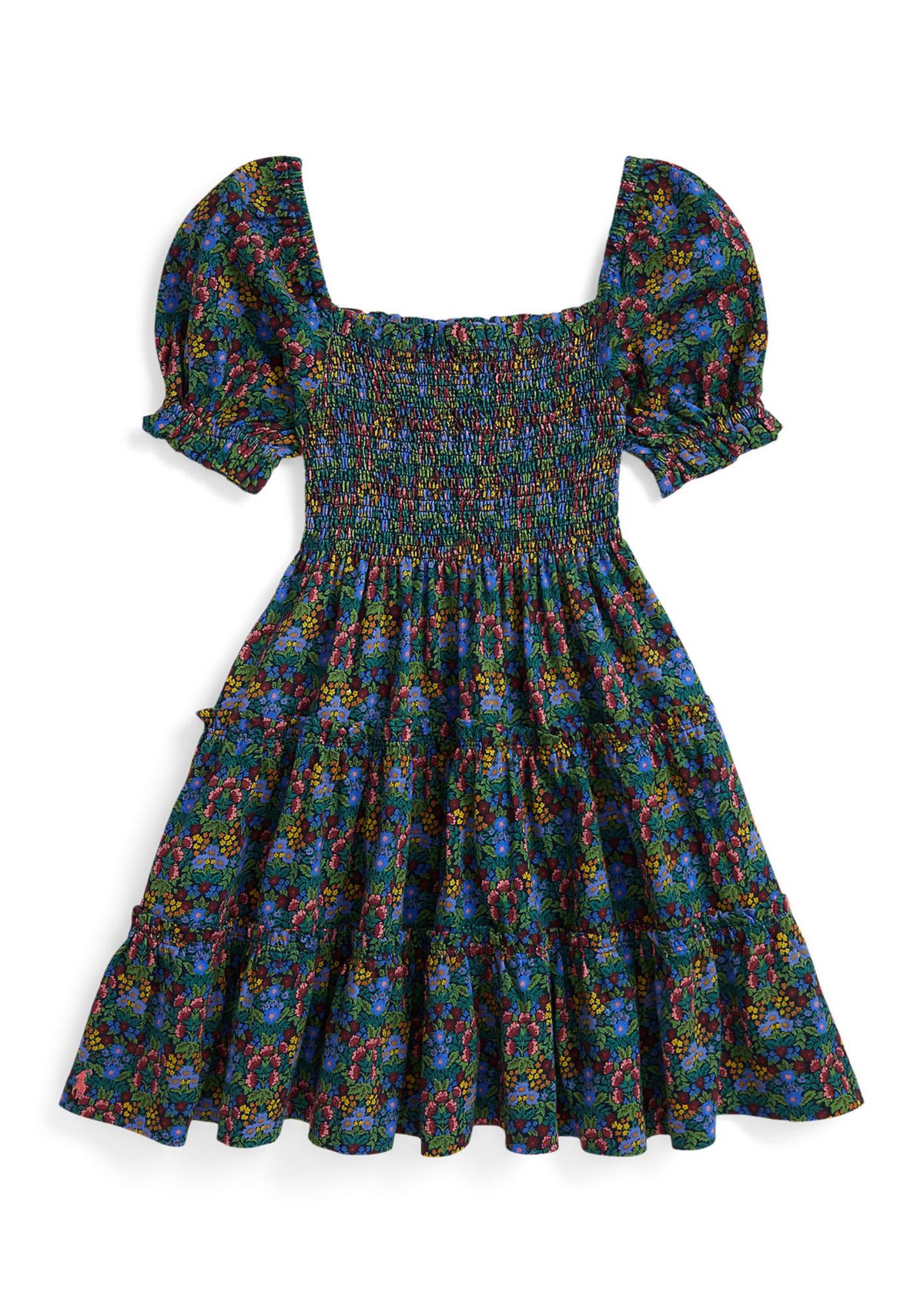 Girls 2-6x Floral Smocked Cotton Jersey Dress
