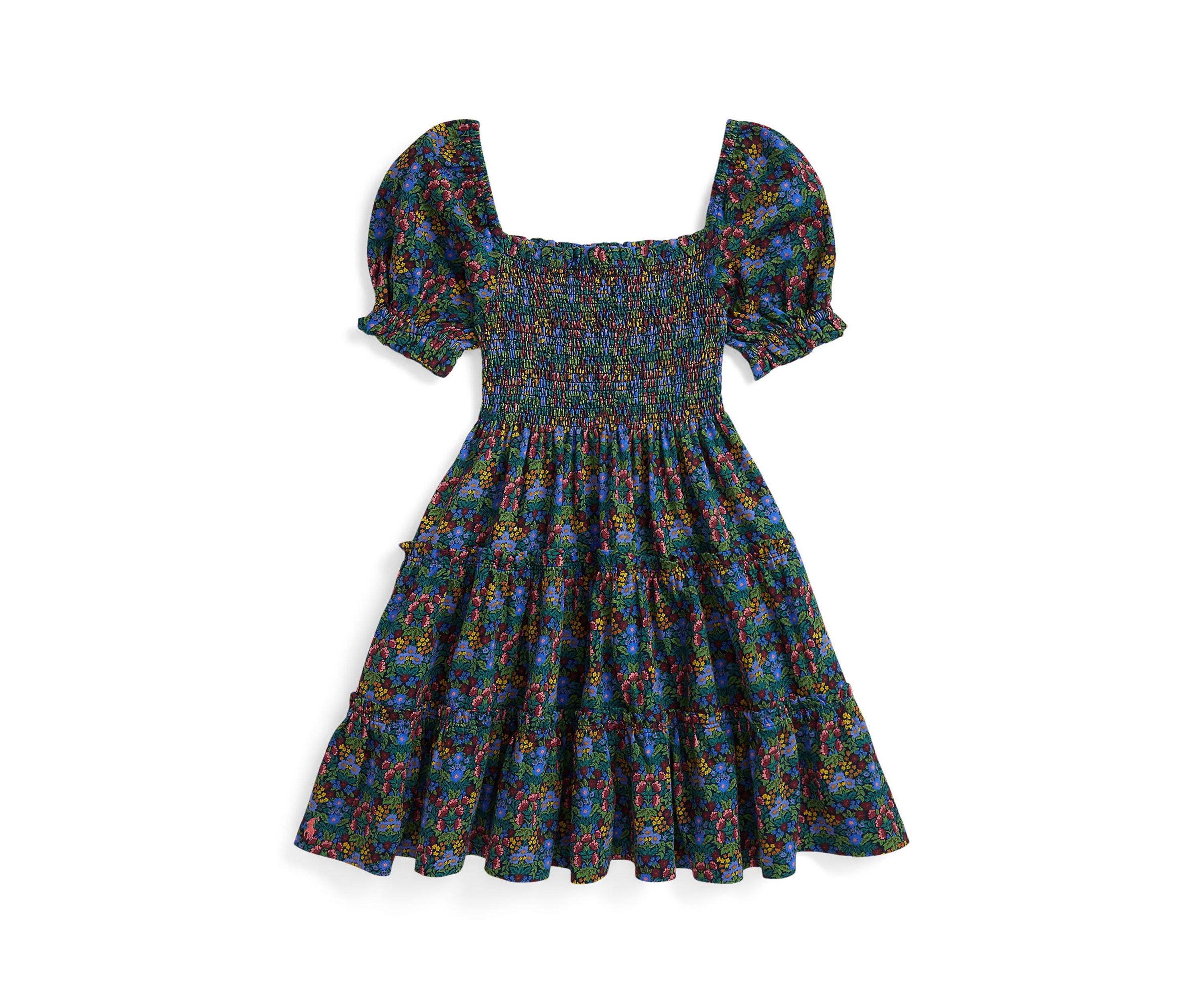 Girls 2-6x Floral Smocked Cotton Jersey Dress