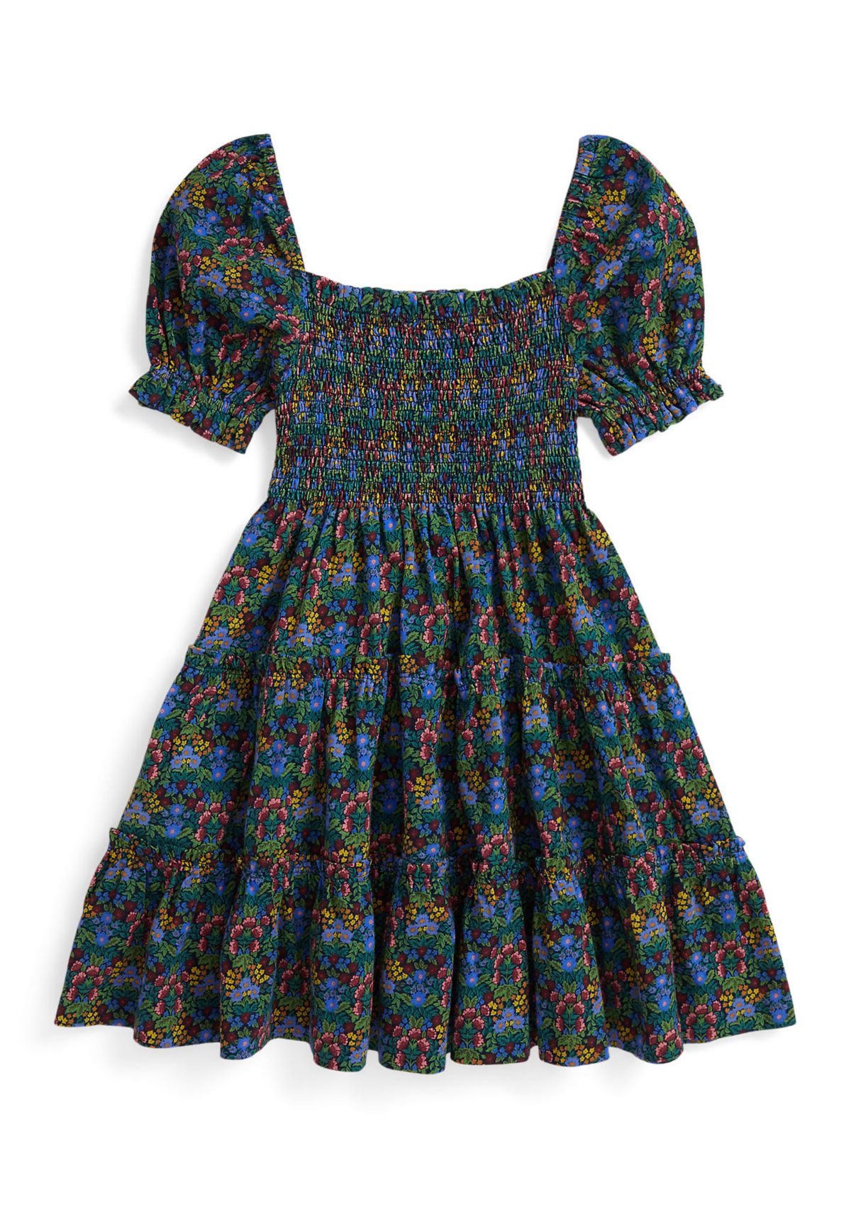 Girls 2-6x Floral Smocked Cotton Jersey Dress
