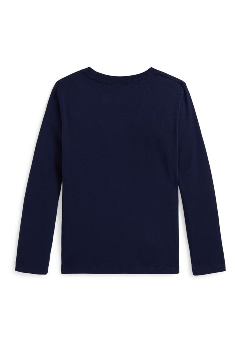 Girls 2-6x Dog-Print Cotton Long-Sleeve Tee