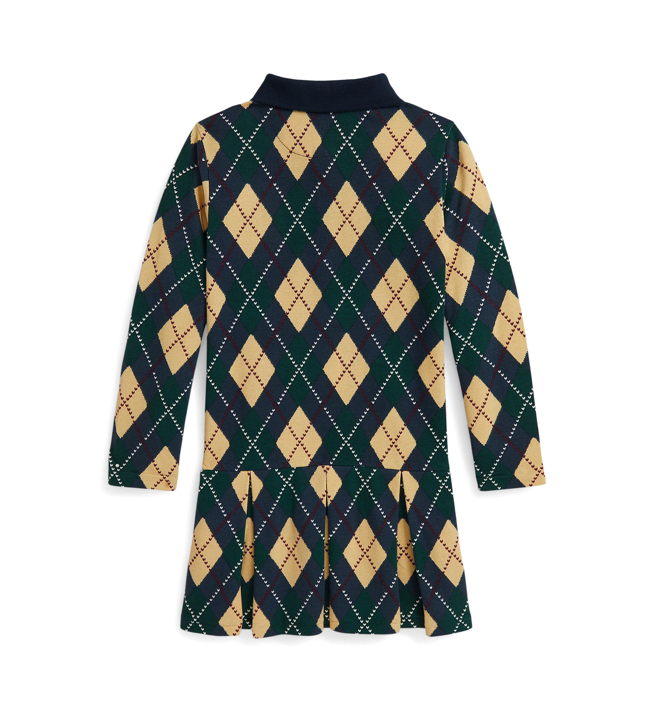 Girls 2-6x Argyle Stretch Mesh Polo Dress