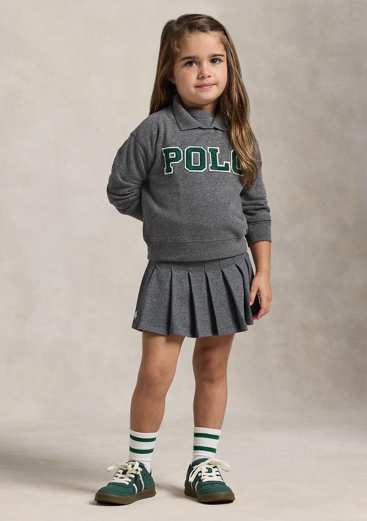 Girls 2-6x Logo Fleece Polo Sweatshirt