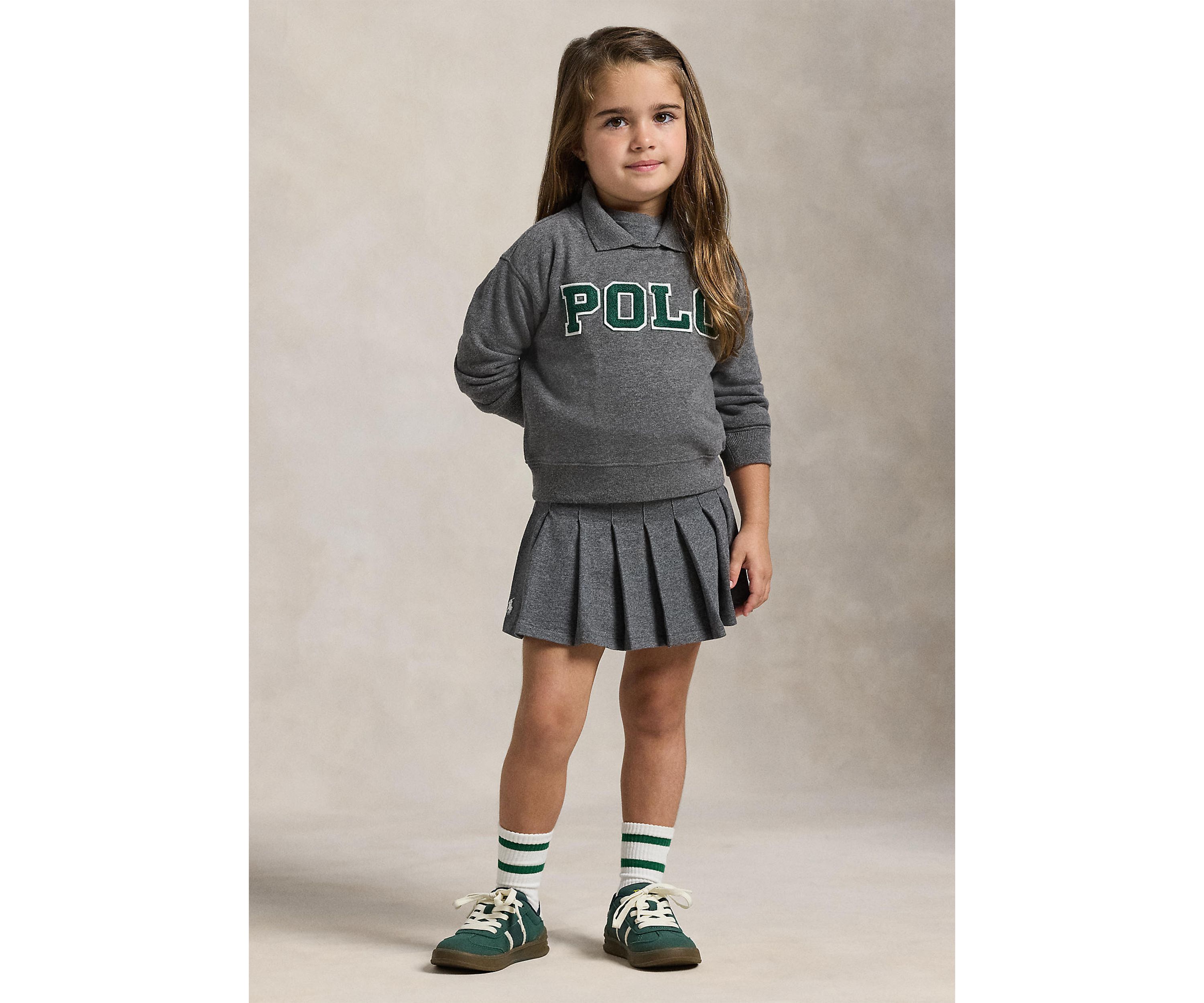 Girls 2-6x Logo Fleece Polo Sweatshirt
