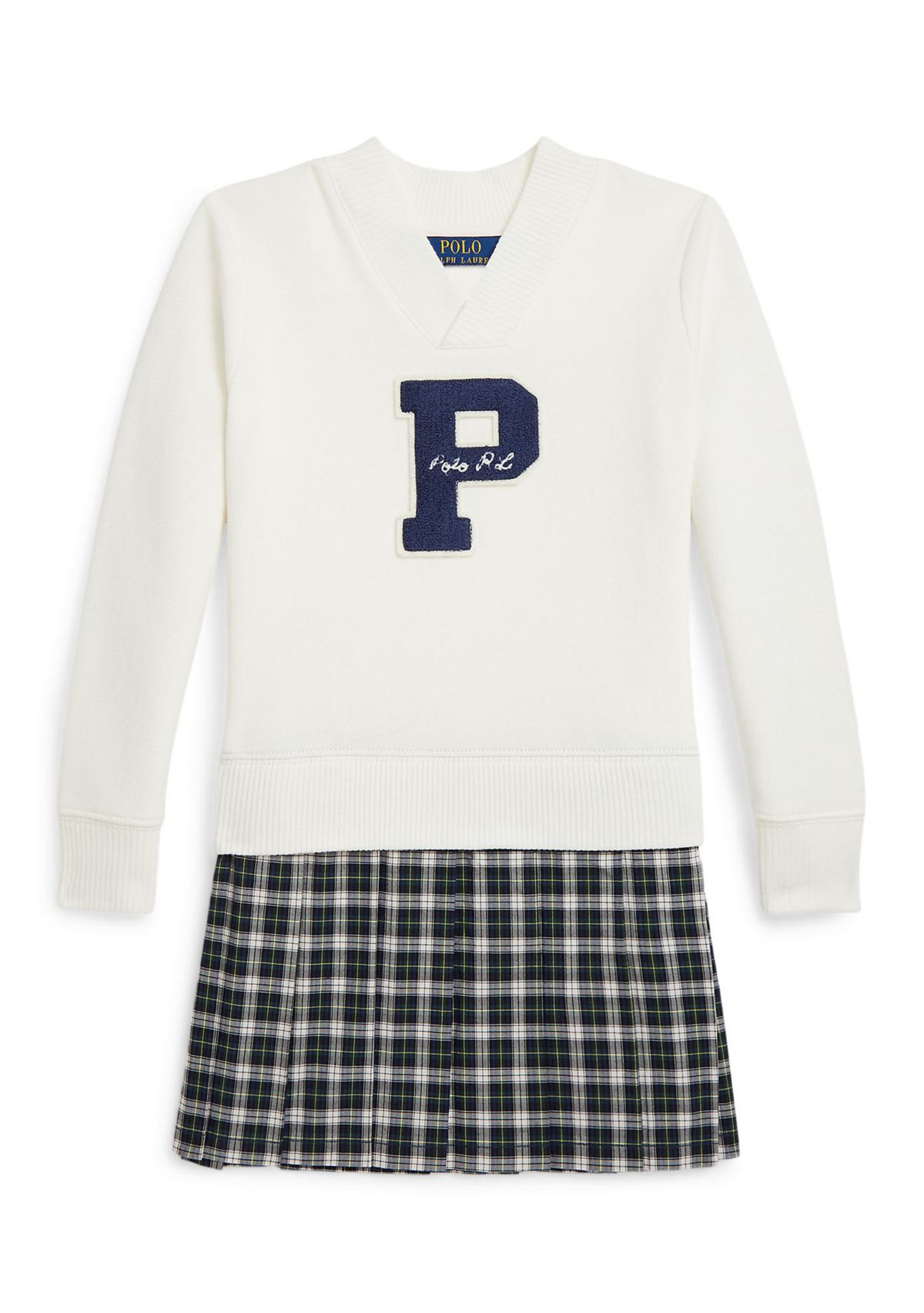 Girls 2-6x Letterman Fleece Sweatshirt Dress