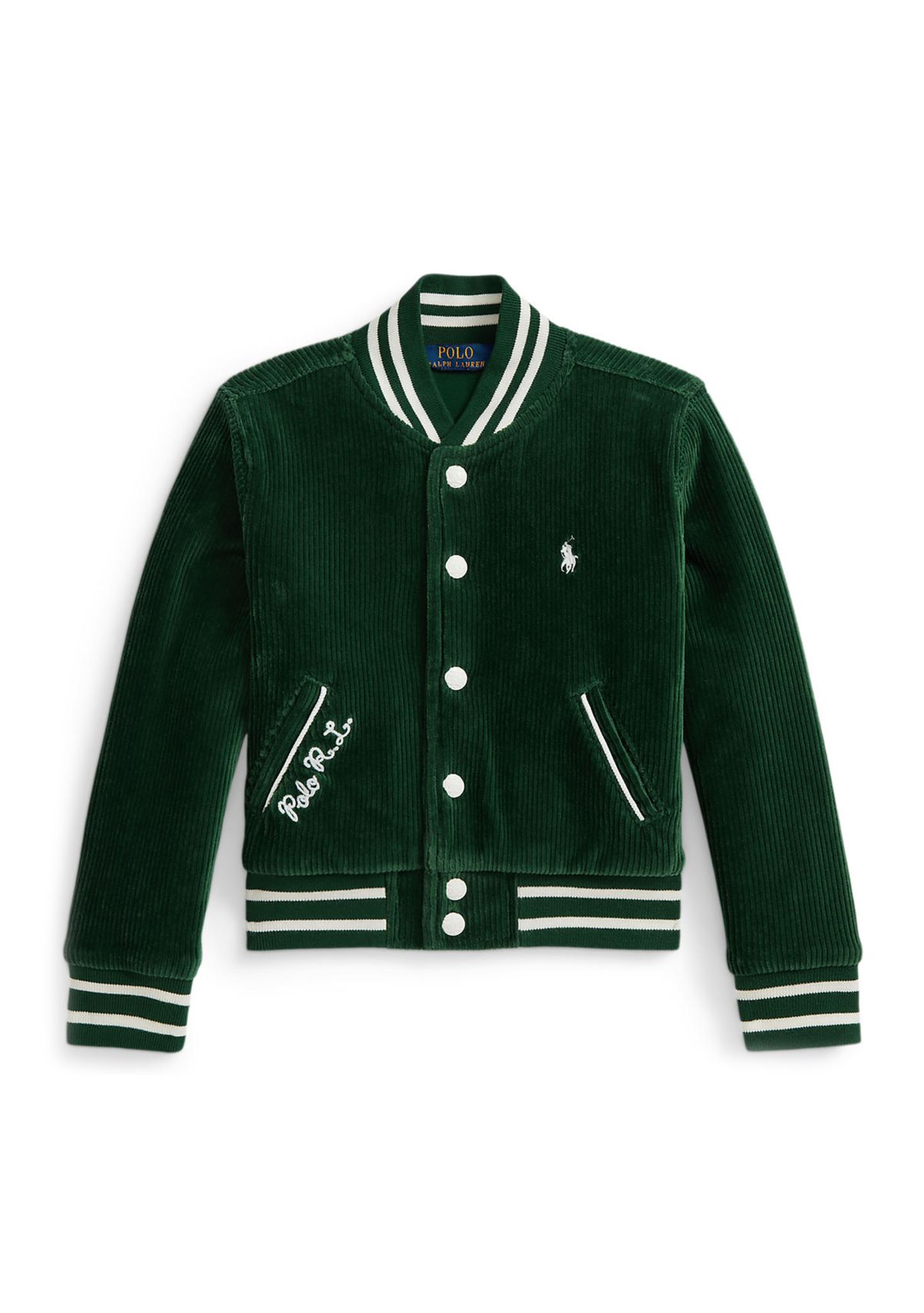 Girls 2-6x Logo Velour Baseball Jacket