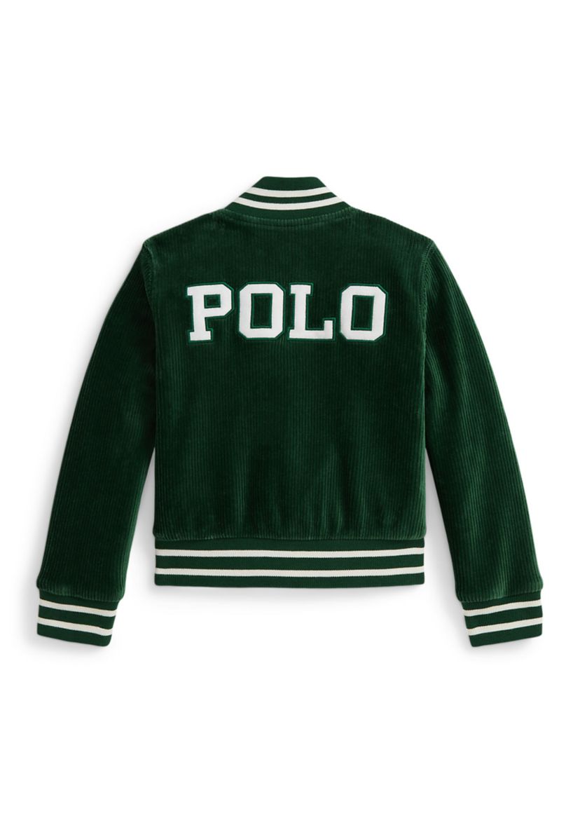 Girls 2-6x Logo Velour Baseball Jacket