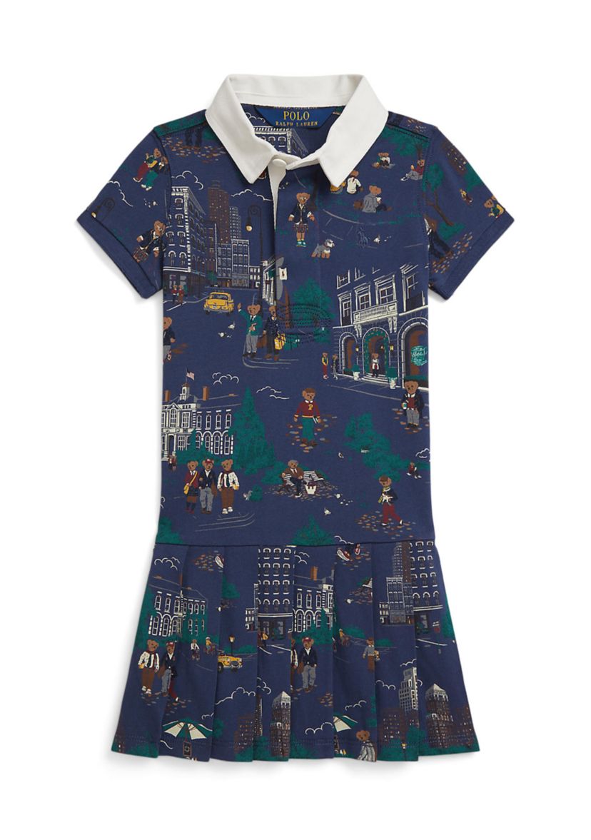 Girls 2-6x Polo Bear Cotton Jersey Rugby Dress