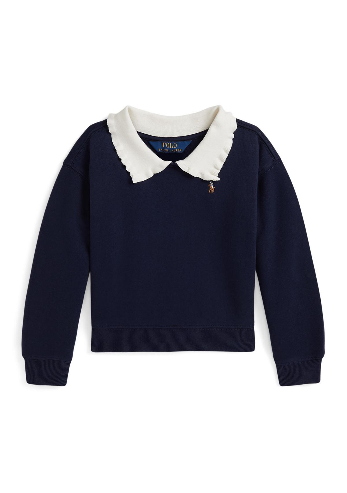 Girls 2-6x Collared Fleece Sweatshirt