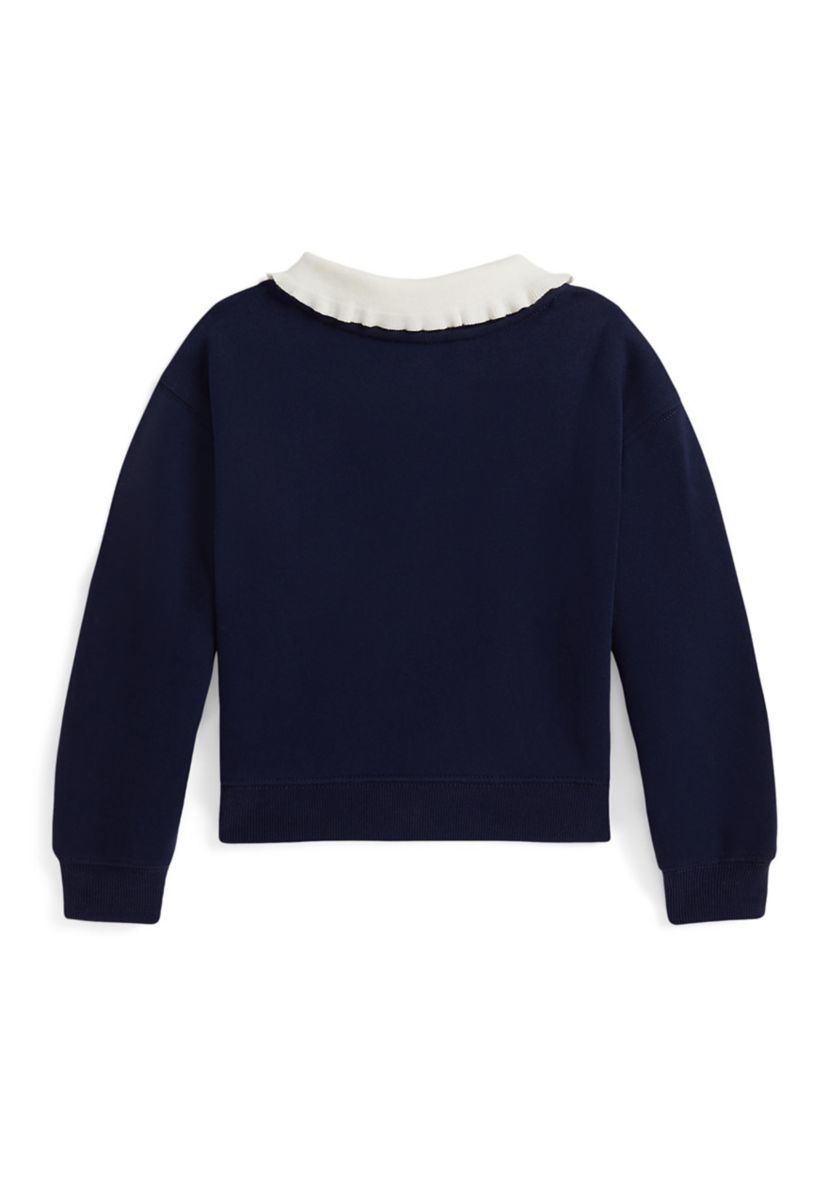 Girls 2-6x Collared Fleece Sweatshirt