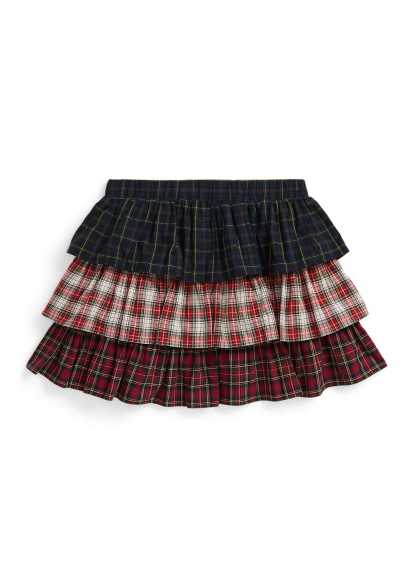 Girls 4-6x Plaid Tiered Poplin Skirt