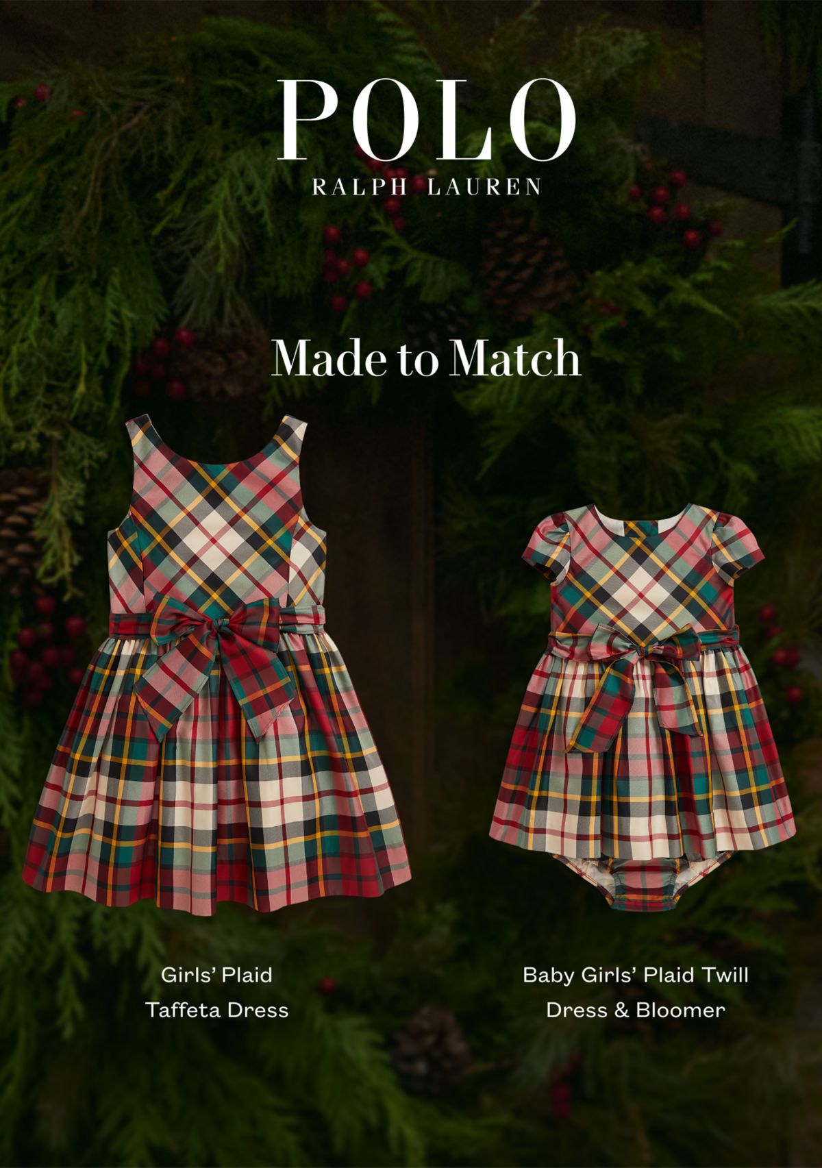 Girls 2-6x Plaid Taffeta Dress