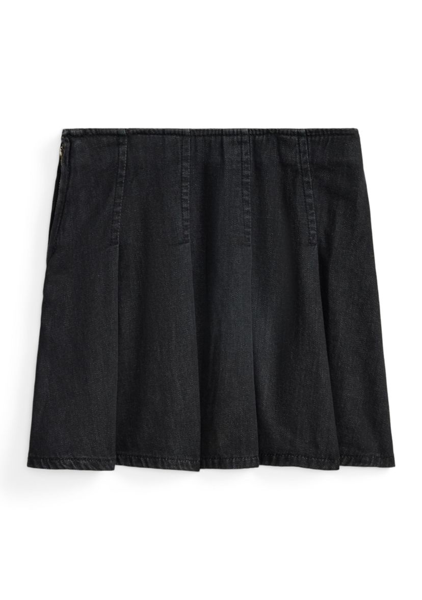 Girls 2-6x Pleated Cotton Denim Skirt