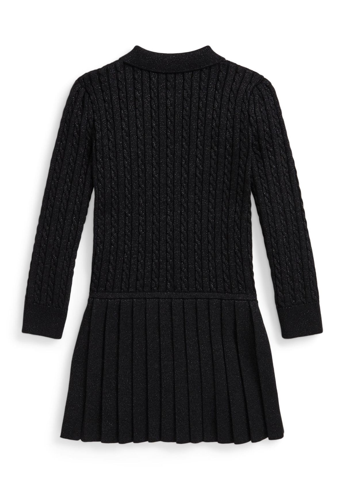 Girls 2-6x Metallic Mini-Cable Polo Sweater Dress