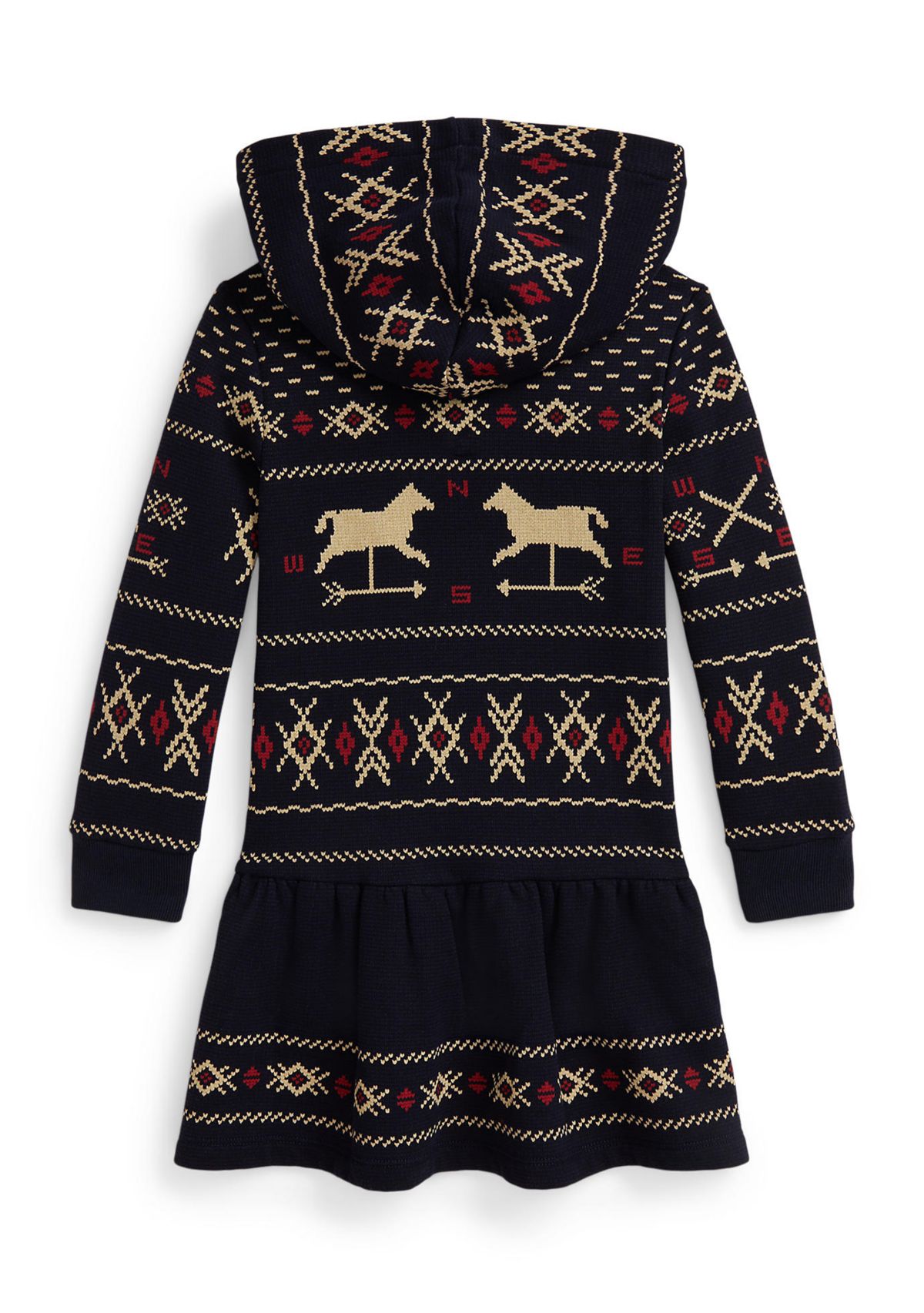 Girls 2-6x Patterned Fleece Hooded Dress