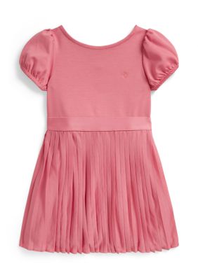 Ralph Lauren Childrenswear Girls 2-6x Pleated Stretch Ponte Dress, Pink