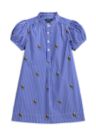 Girls 2-6x Polo Bear Striped Cotton Poplin Dress
