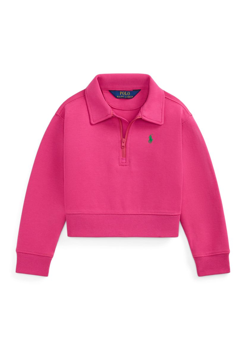 Girls 4-6x Double-Knit Collared Boxy Sweatshirt