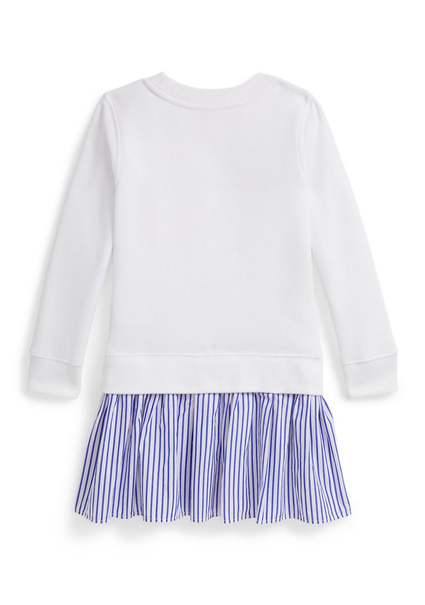 Girls 2-6x Polo Bear Striped-Skirt Fleece Dress