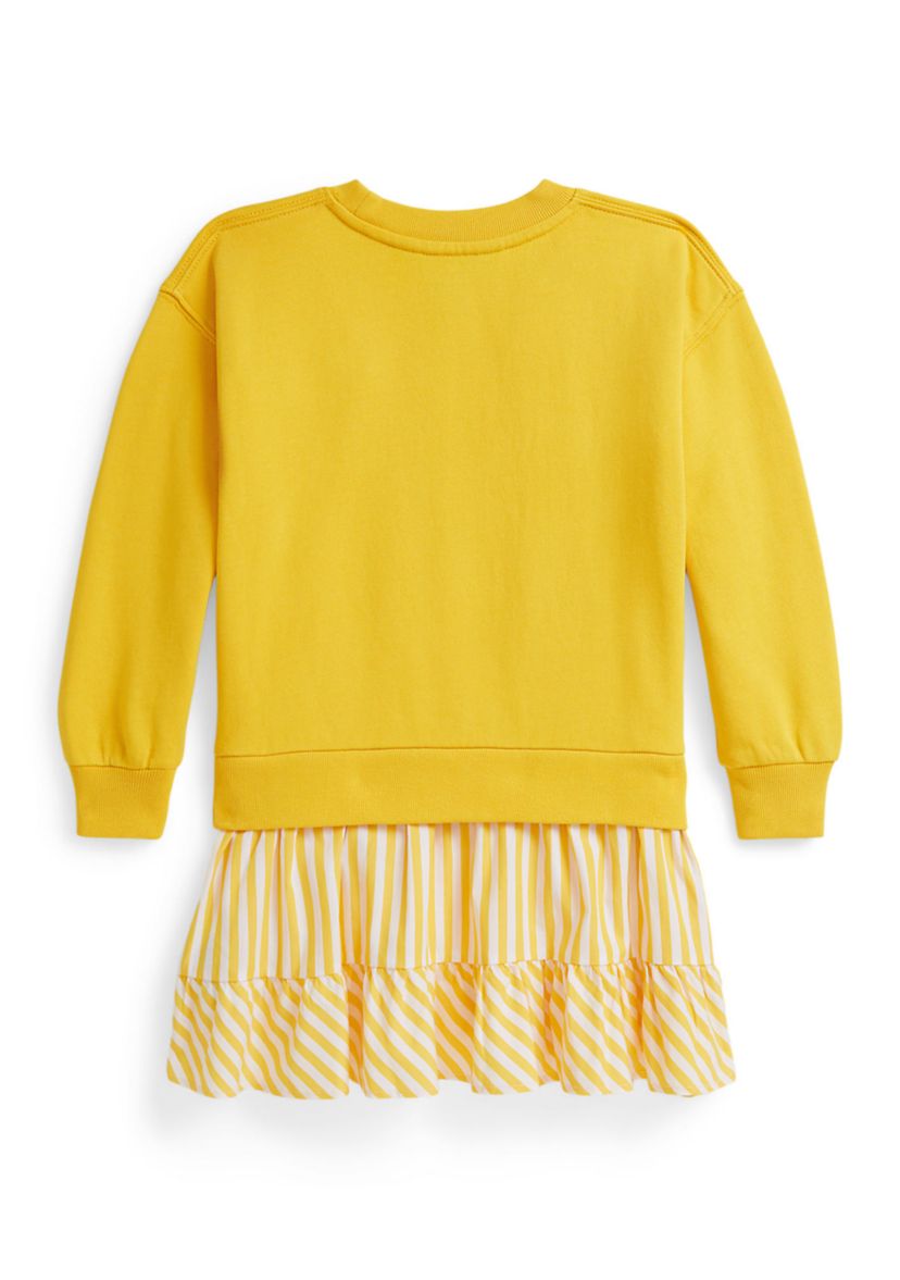 Girls 2-6x Striped-Skirt Loopback Fleece Dress