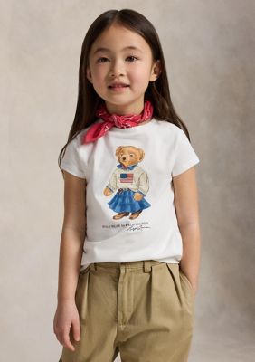 Ralph Lauren Childrenswear Girls 2-6x Polo Bear Cotton Jersey T-Shirt, White