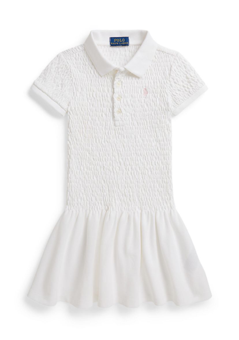 Ralph Lauren Childrenswear Girls 2-6x Smocked Stretch Mesh Polo Dress | Belk