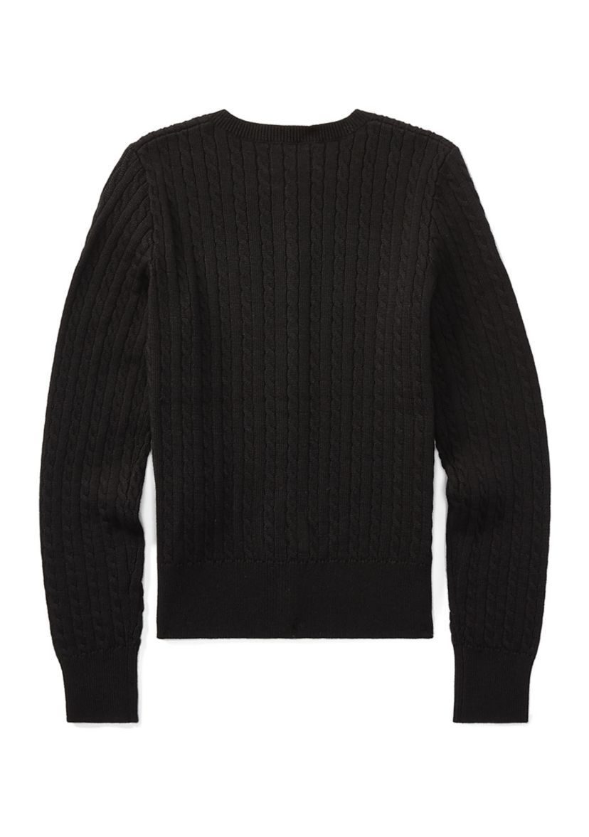 Girls 7-16 Mini-Cable Cotton Cardigan