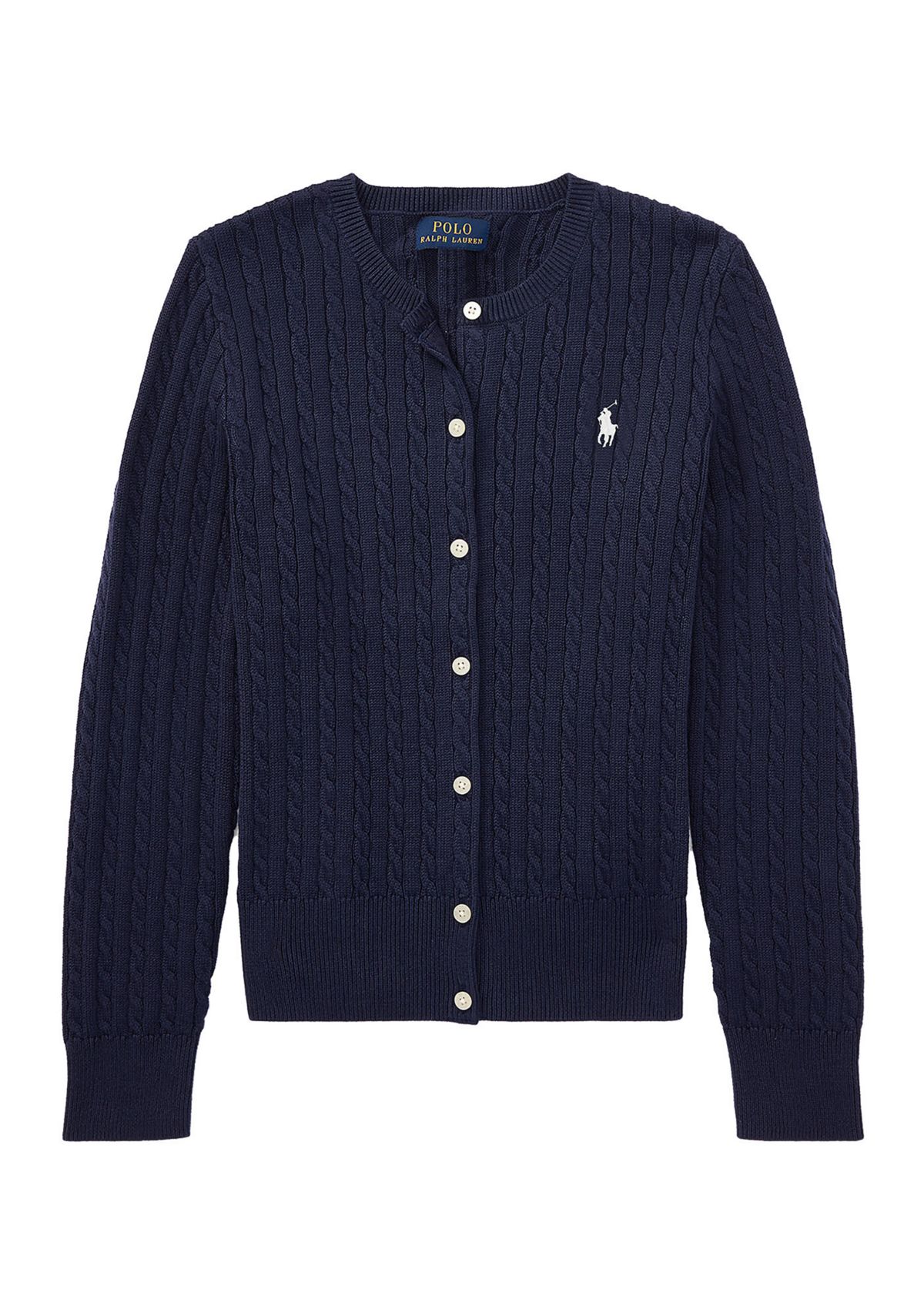 Girls 7-16 Mini-Cable Cotton Cardigan