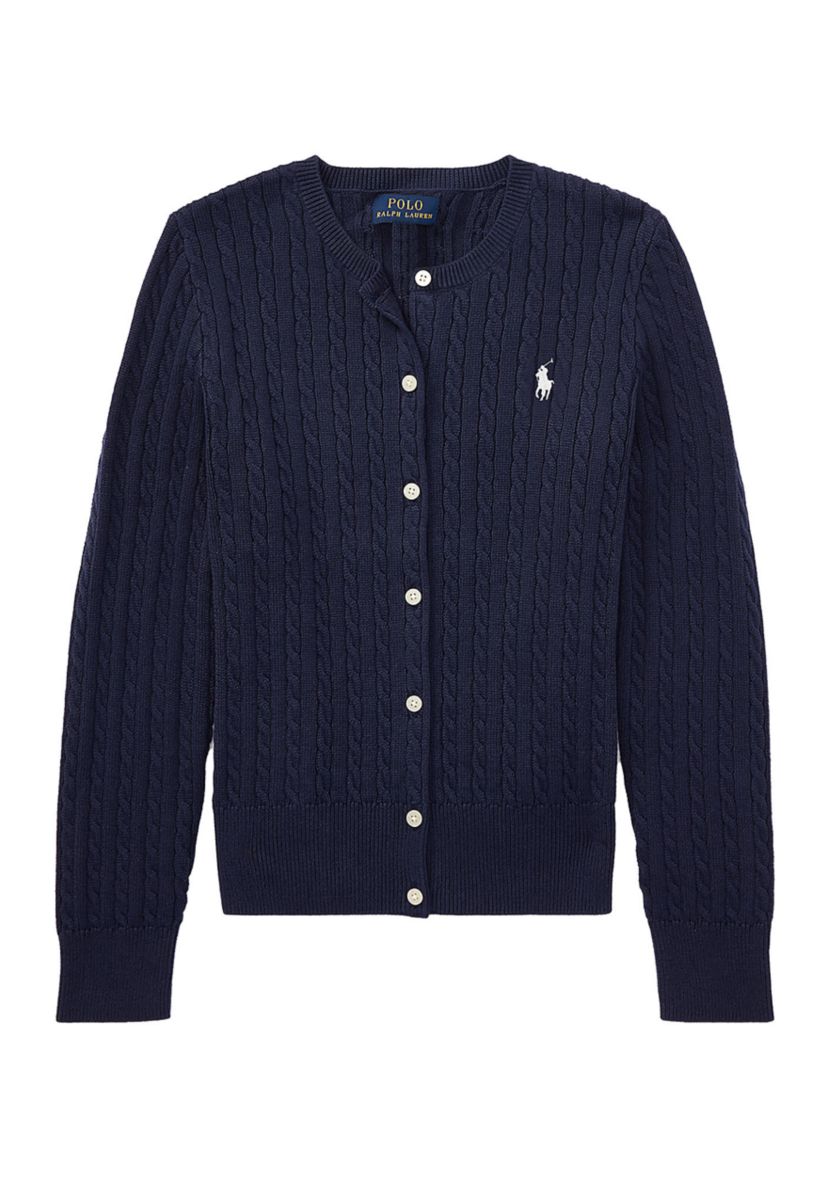 Girls 7-16 Mini-Cable Cotton Cardigan
