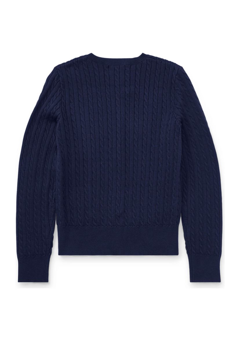 Girls 7-16 Mini-Cable Cotton Cardigan